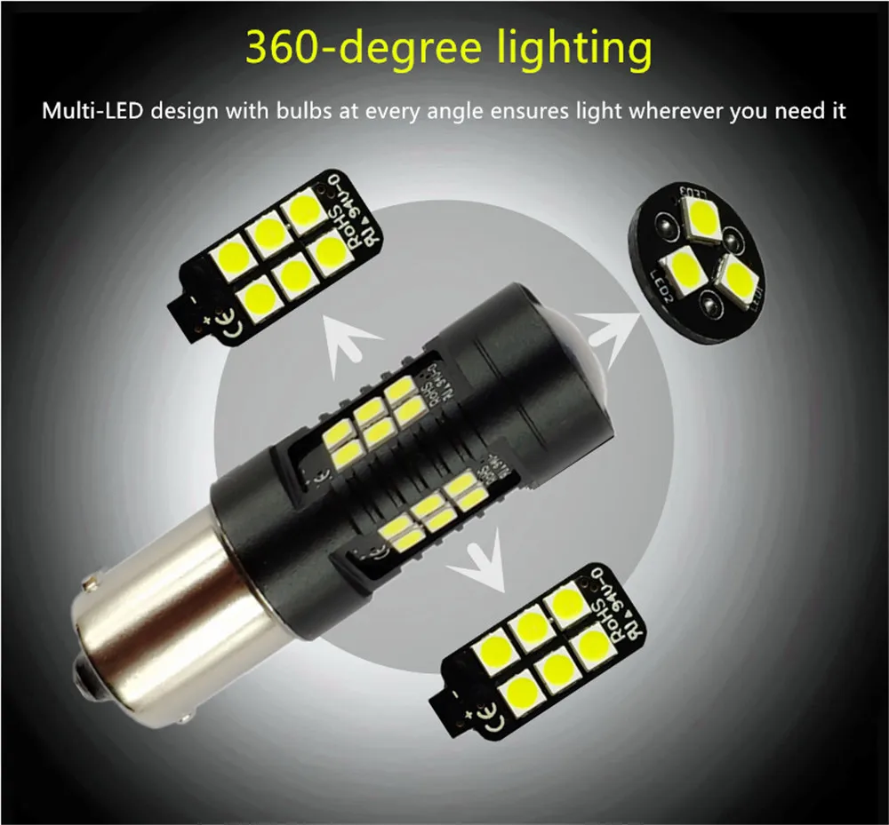 Автомобильные фары 1156 P21W LED BA15S P21/5W BAU15S 1157 BAY15D светодиодные лампы сигнальные