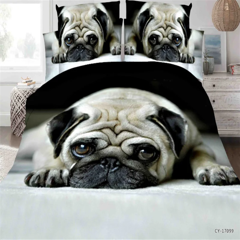 

luxury bedding set A pug duvet cover sets Chinese manufacturers Home textiles bedclothes Sausage dog/tiger / horse-jogo de cama