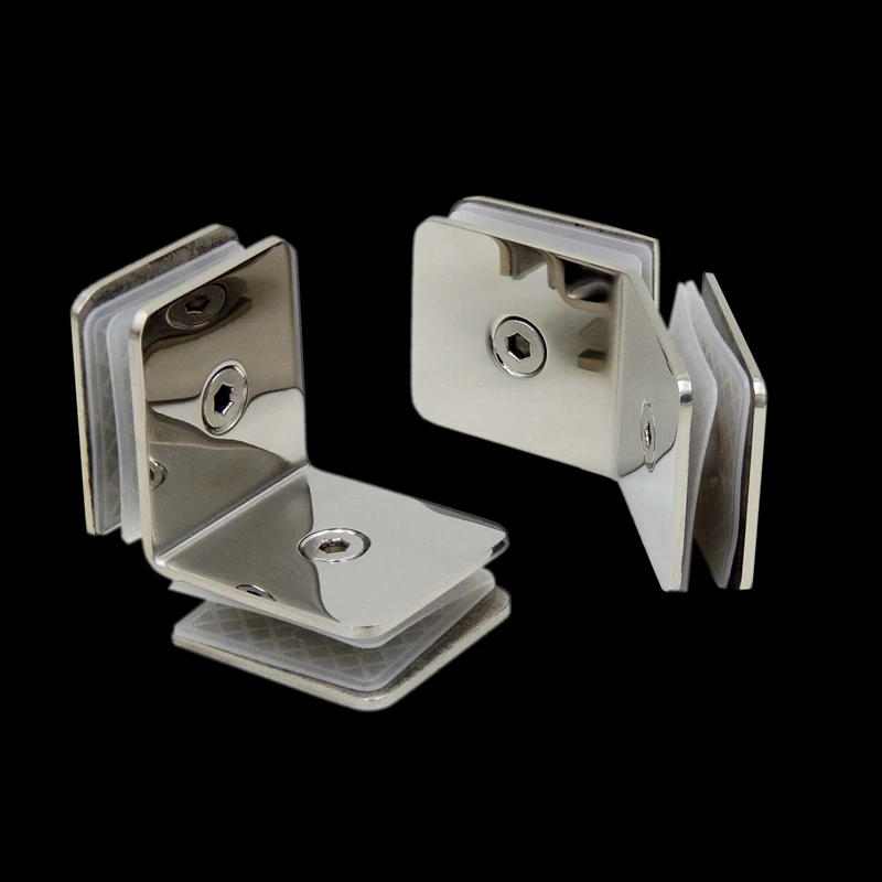 

Stainless Steel Glass Clamp Frame Bracket Heavy Truss Bracket Shower Room L-type Clamp Bathroom Clip Glass-to-Glass Clamp Square