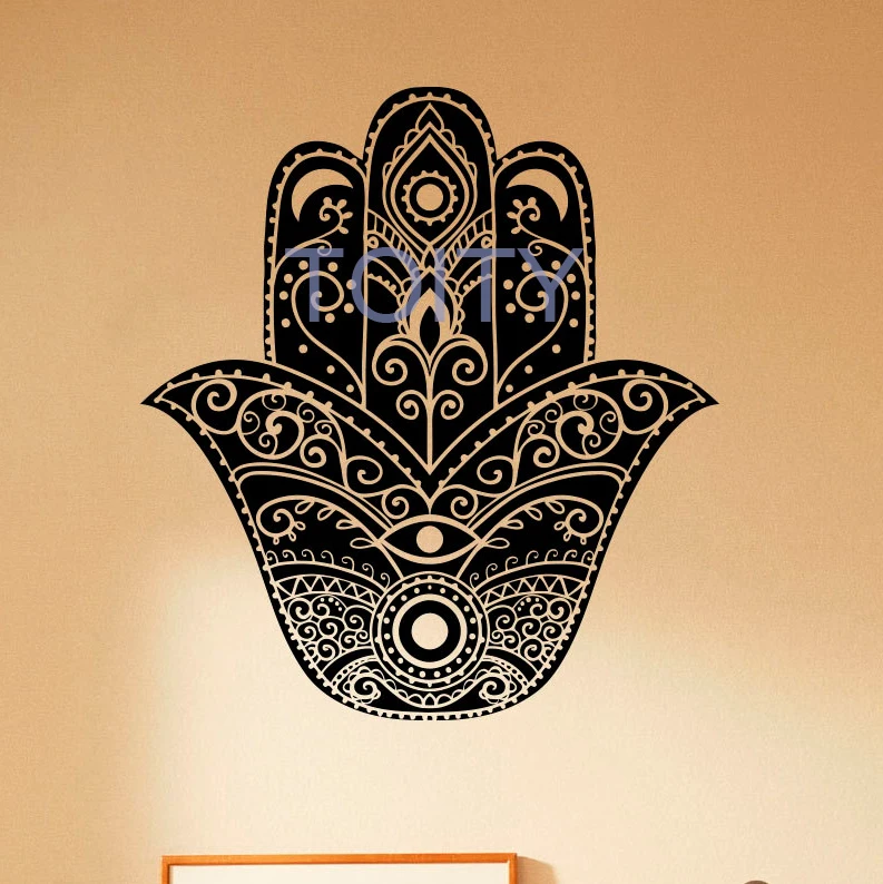 Наклейка на стену Hamsa с узором руки индийское украшение виниловые наклейки Будда