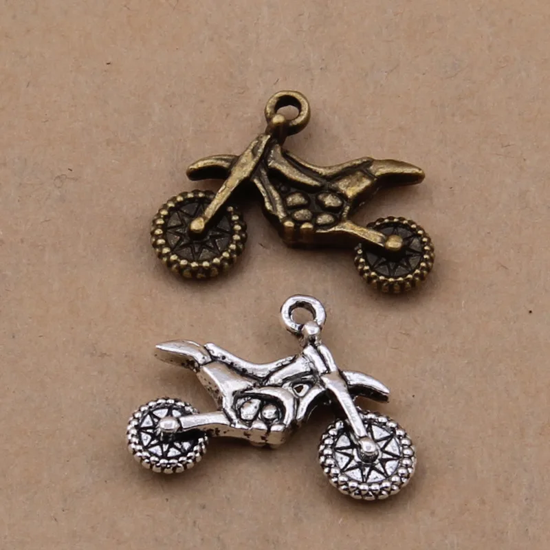 100 pieces Alloy accessories bronze motorcycle pendant for jewelry