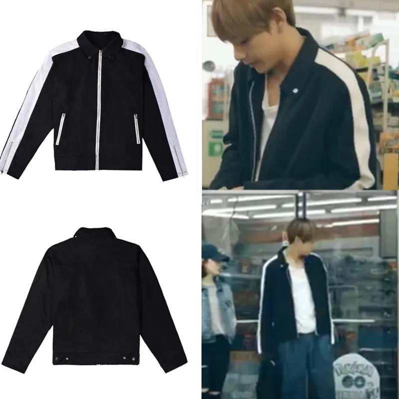 

New Kpop Bantan Boys V MV Same Denim Coat Cotton Autumn Winter Fashion Korea Style Tops Clothes
