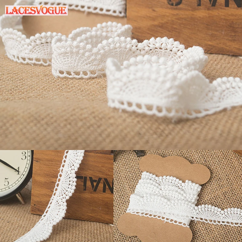 

19yards White Water soluble lace ribbon Embroidered Cotton Lace trims Patchwork lace material Sewing craft Lace supplier LAVO634