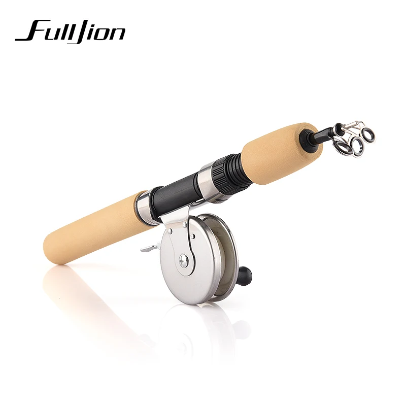 Fulljion الصيد بكرات ل الشتاء الجليد يطير الصيد قضبان الغزل الفولاذ المقاوم للصدأ بسيطة صغيرة عجلة لفائف الصيد معالجة أدوات