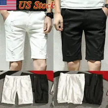 Брендовые новые стильные мужские Стрейчевые джинсовые шорты обтягивающие узкие рваные джинсы для ремонта