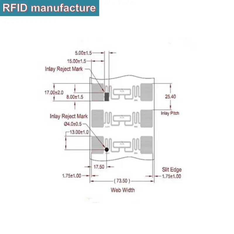 72*19 мм 10 шт. большой радиус действия пассивный Alien Higgs3 9662 УВЧ RFID влажная