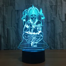 Буддийский идол 7 цветов лампа 3d Визуальный светодиодный ночник для детей сенсорный Usb Настольный Lampara Lampe детский спальный ночник