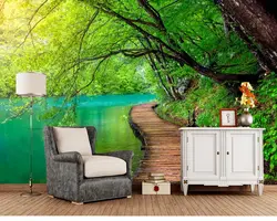 Papel де parede Зеленый лесной ручей clear lake воды 3d росписи обоев, гостиная диван ТВ стены спальни обои для стен