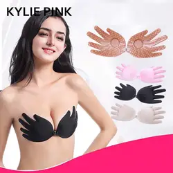 KYLIE розовый Невидимый Push-Up Bra Для женщин приклеивающийся бюстгалтер без бретелек бинты Blackless твердый бюстгальтер Силиконовое нижнее белье