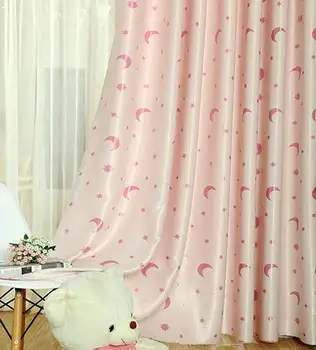 

FYFUYOUFY popular Cartoon Star Moon jacquard curtain Children room Bedroom double jacquard shade cloth curtains/voile curtain