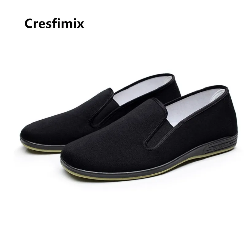 Cresfimix mannelijke schoenen/Мужская модная Нескользящая черная Тканевая обувь Мужская