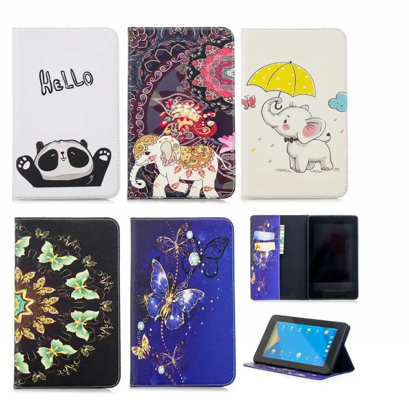 

Smart Cover Case For Amazon Kindle Fire 7 2017 2015 7" PU Leather Wallet Tablet Case Accessory Stand Flip Skin Shell Coque Etui