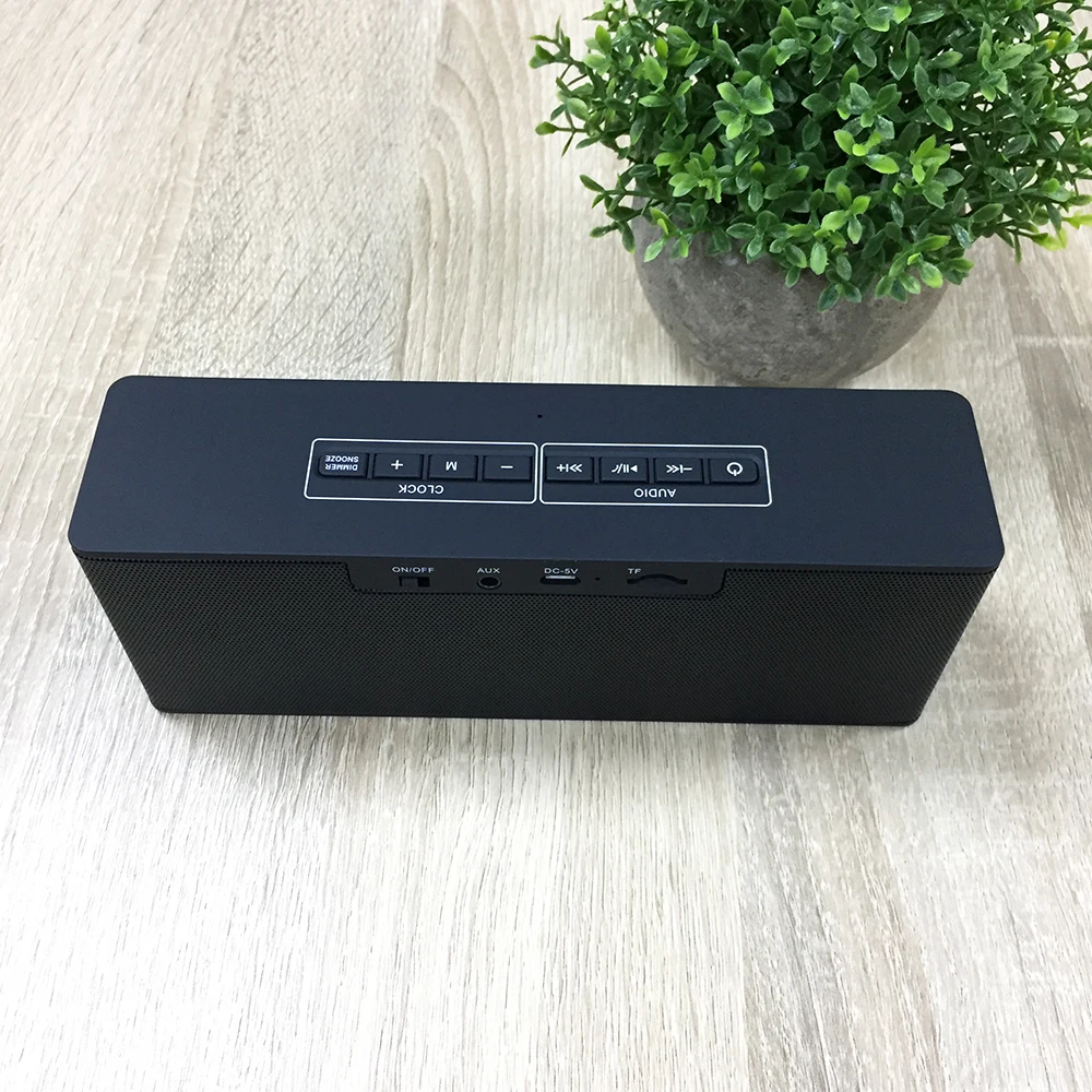 Portable Bluetooth Speaker 10W Kalonki with LED Display FM Radio Alarm Clock Mic HIFI Mini Wireless Stereo Soundbar for Computer (7)