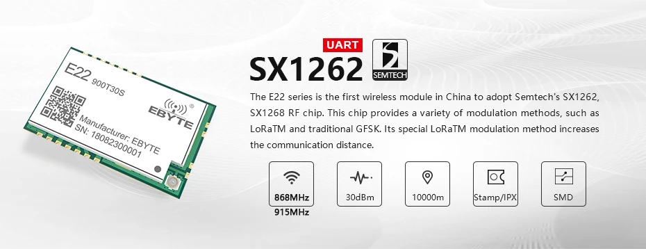 E22-900T30S SX1268 sx1262 915mhz 1W transceiver (3)