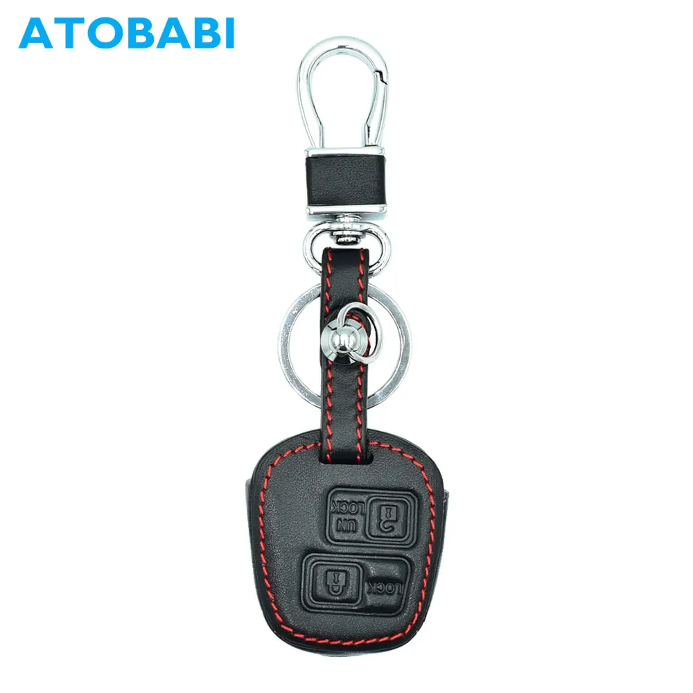 ATOBABI Genuine Leather Keychain Cover Skin for Lexus RX LS GX SC 2BTN Toyota 4Runner Corolla RAV4 Camry Remote Car Key Case | Автомобили