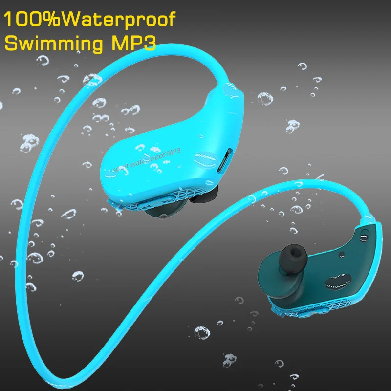 100% Оригинальные Водонепроницаемый Mp3 Player Плавание Наушники IPX8 спортивные