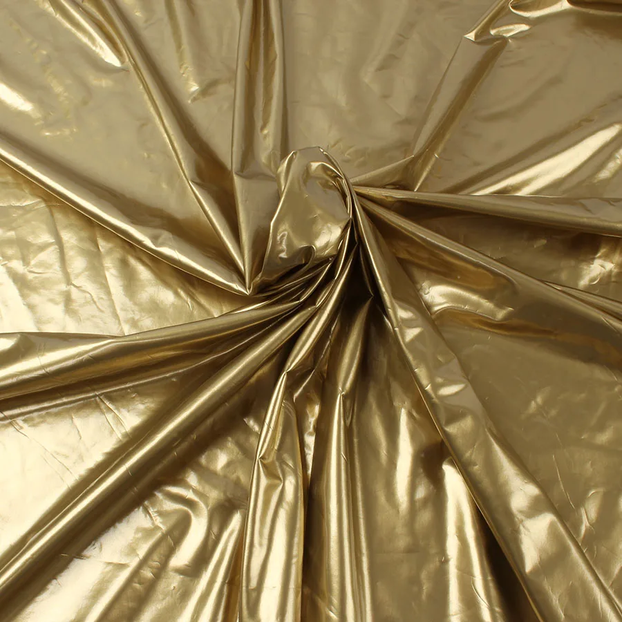 Зеркальная искусственная кожа Глянцевая искусственная ткань 4 способ стрейч одежда шорты леггинсы, продается Yard - Цвет: Gold