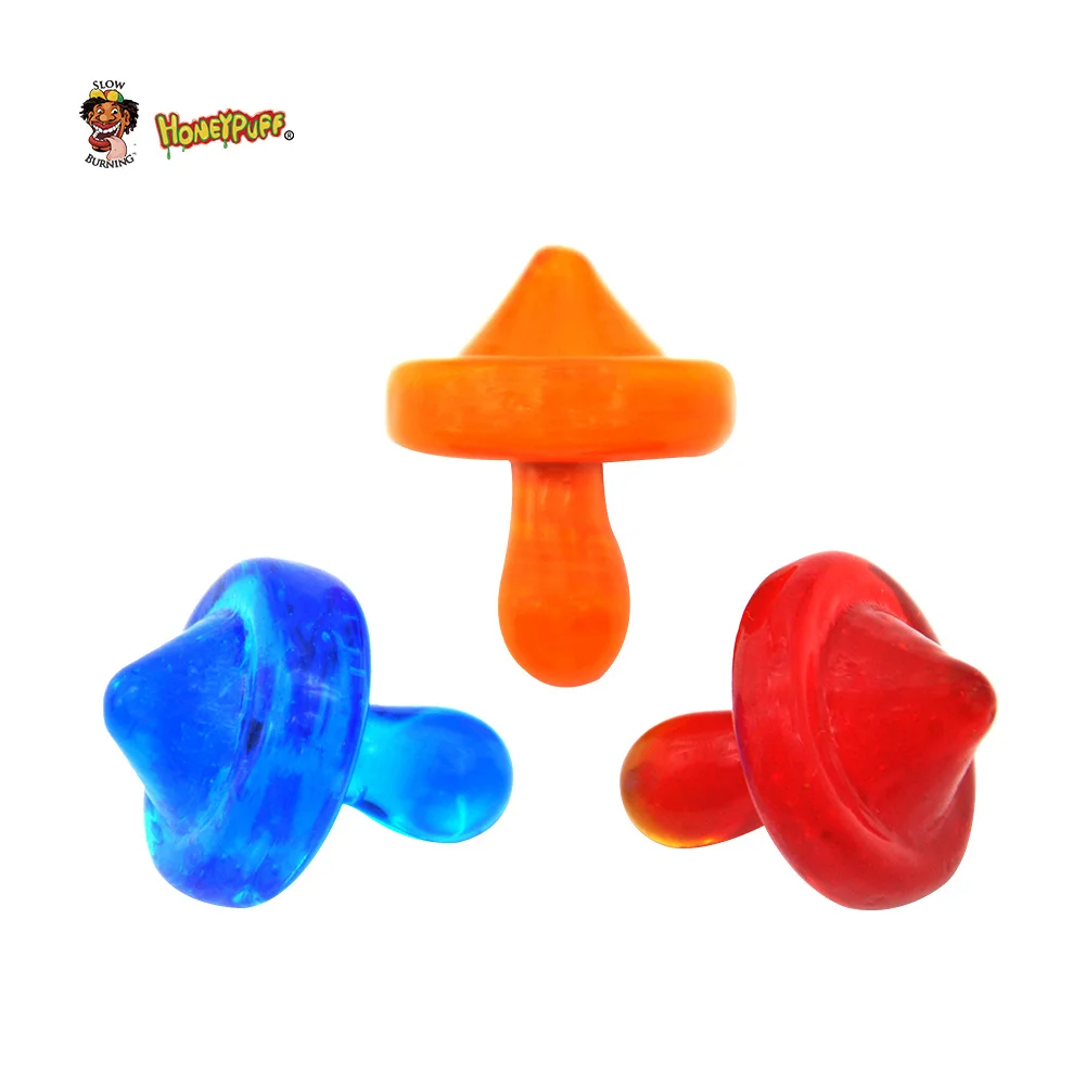 

HONEYPUFF Mushroom Shape Glass Carb Cap Dabber Wax Oil Tool 1.26Inch Handle Oil Wax Cavers Tool Smoking Water Pipe Accessories
