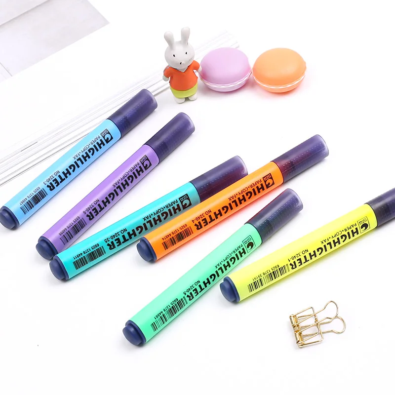 Kawaii Multicolor Highlighter Pens Cute Fluorescent Marker Pen