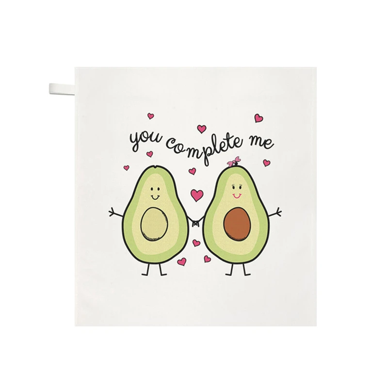 

Cute Novelty Avocado You Complete Me Face Hand Towel Funny Avocado Couple Kitchen Towels for Girlfriend Valentine Gifts Bathroom