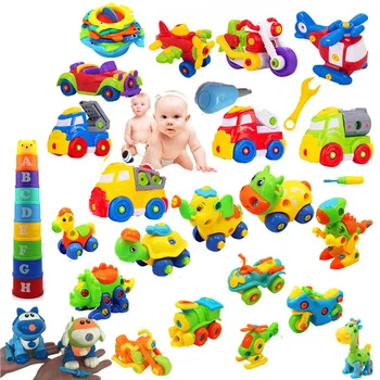 

Early Learning Education Toy Car Plane Train Tract Truck Model Installed Disassembly Motorcycle Kids Toys for Children Boy