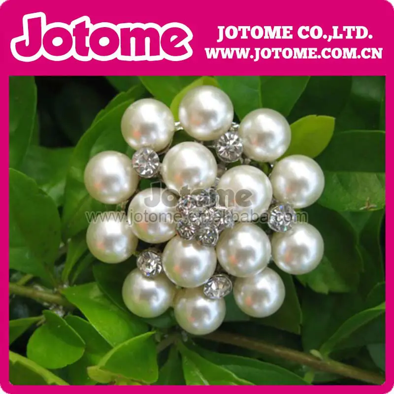 

30mm wedding flat back brooch invitation buckle pearl embellishment flat back for wedding invitation card