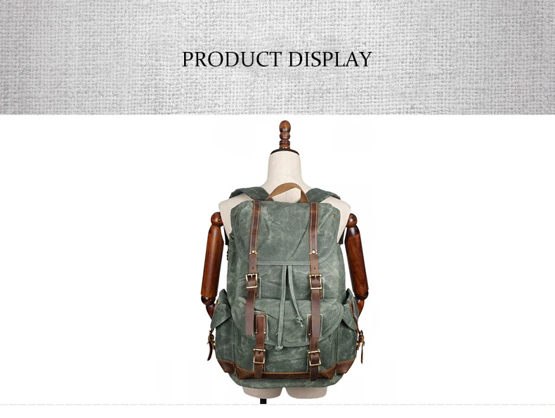 XMJY Men\&amp;amp;amp;amp;amp;amp;amp;amp;amp;amp;amp;amp;amp;amp;amp;amp;amp;#39;s Backpacks Canvas Leather Vintage Travel Bags Waterproof Large Capacity Laptop Backpack Men Women Unisex Rucksacks (11)