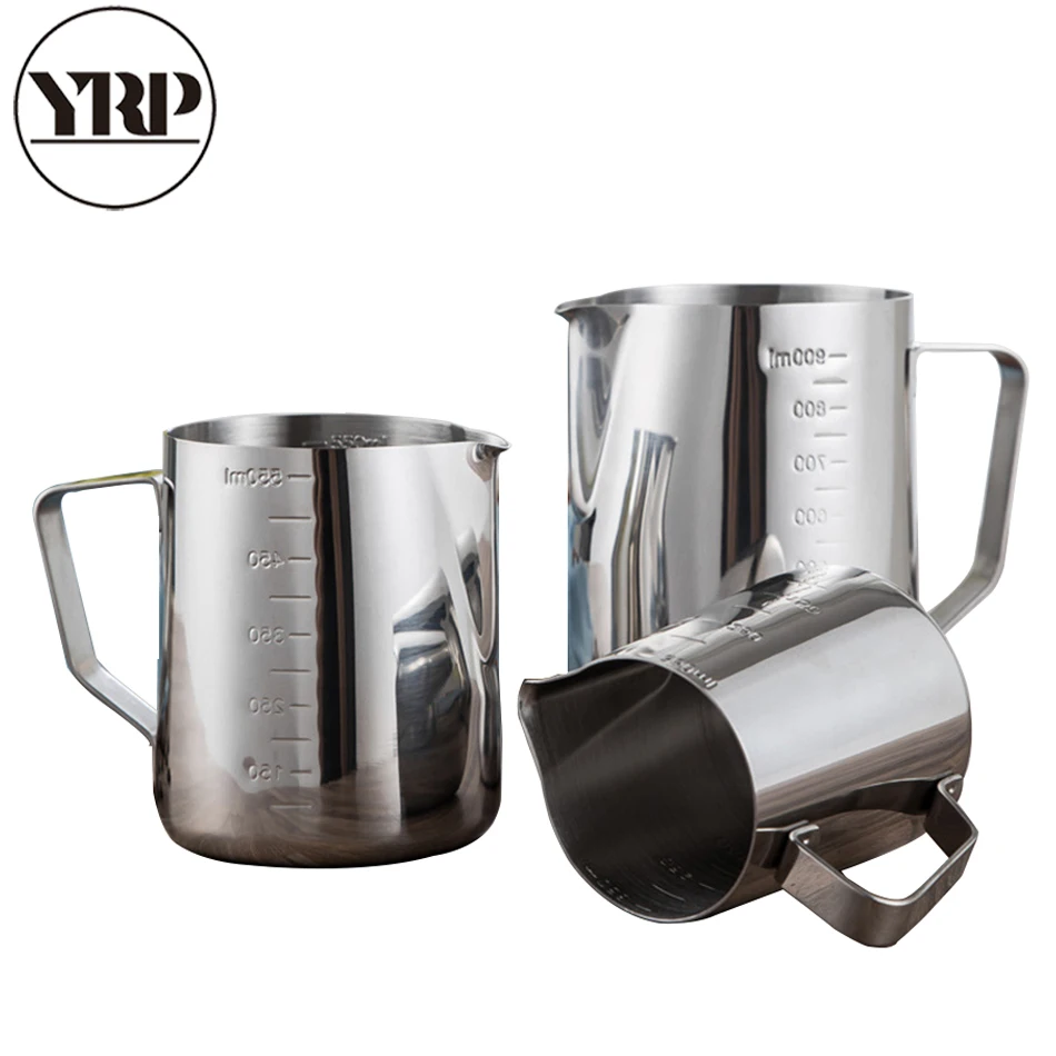 

YRP Stainless Steel Milk Frothing Jug spresso Coffee Pitcher Barista Craft Coffee Latte Milk Frothing Jug Latte Pot Kitchen Tool
