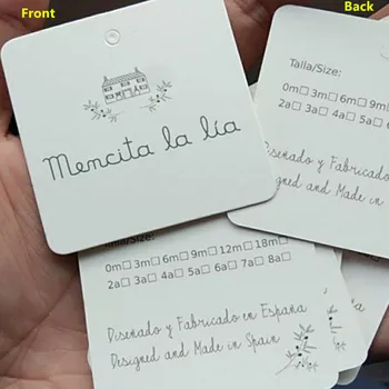 

1000pcs , 6 * 6 cm Custom 400GSM matte laminated white coated paper tags square swing tag