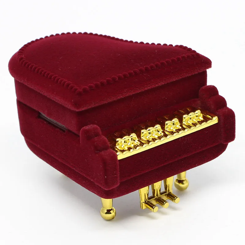

1Pcs New Individuality Madam High Grade Jewelry Box Velvet Piano Type Stud Earring Ring Box Wholesale