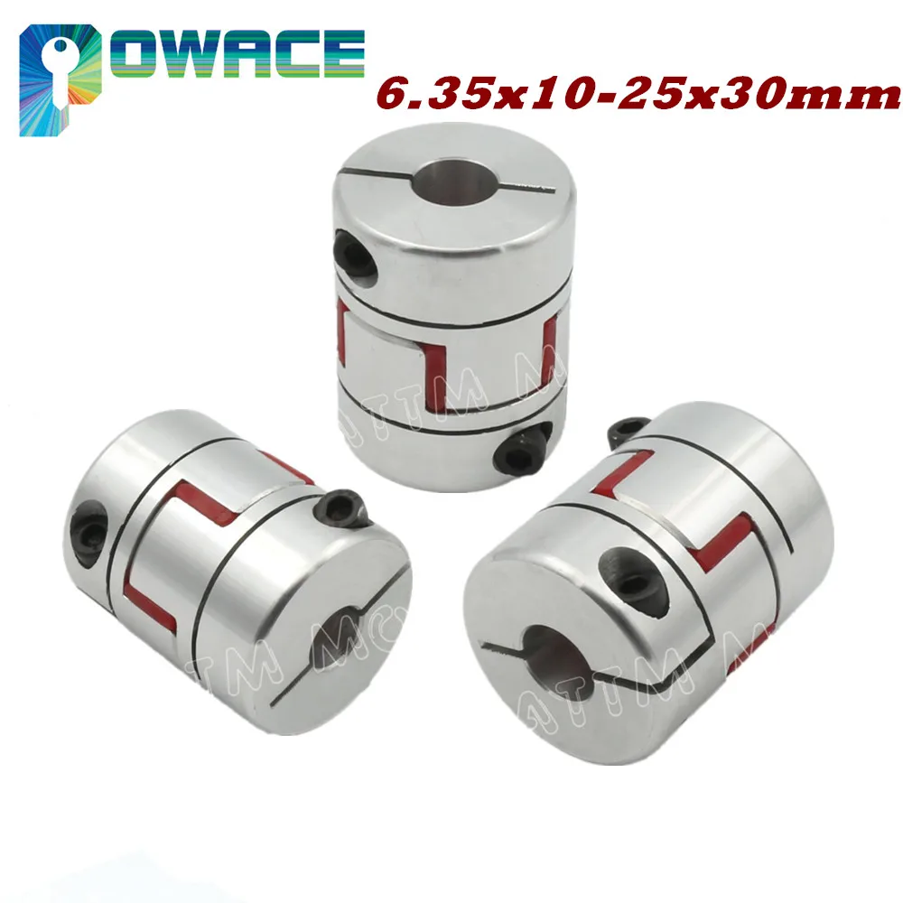 3Pcs 6.35mm to 10mm CNC Flexible Jaw Spider Plum Coupling Shaft Coupler