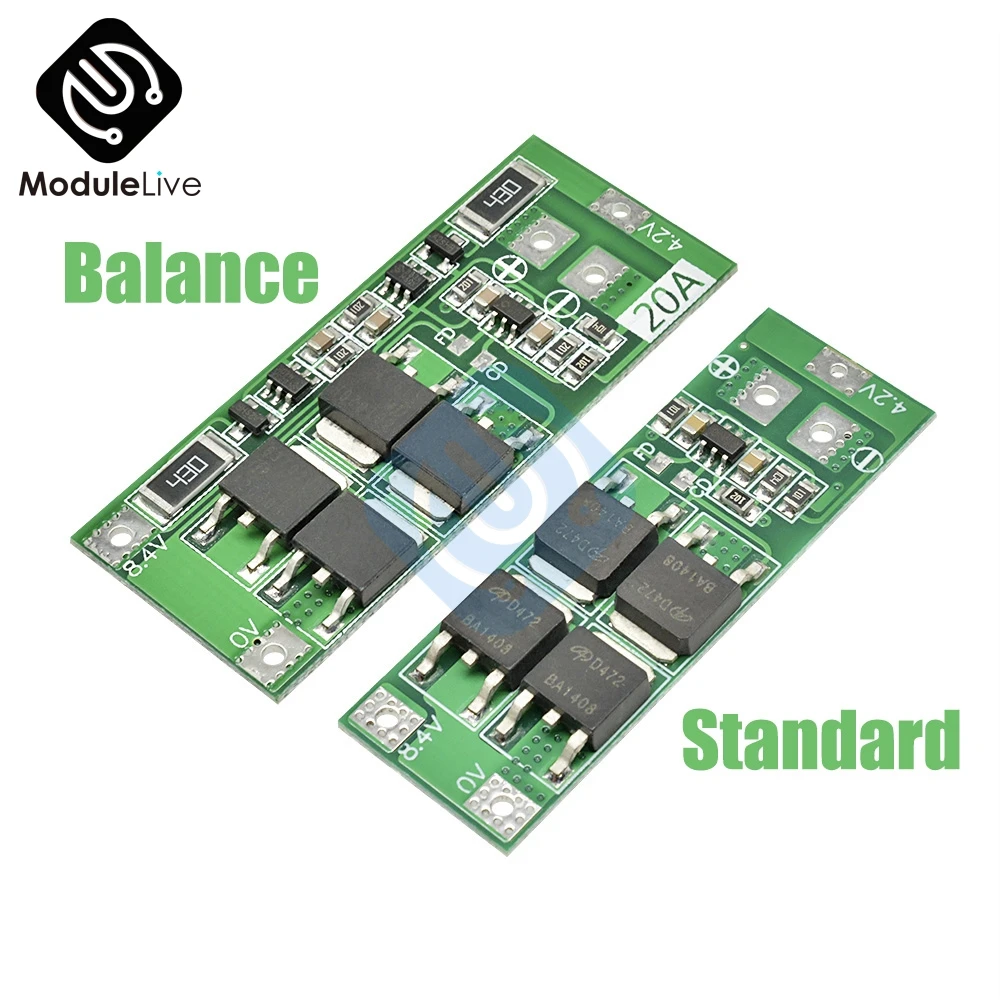 2S 10A 20A 7,4 V 8,4 V 18650 полимерная литиевая батарея защиты BMS доска Стандартный балансный модуль Diy электронная доска