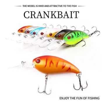 

HENGJIA 7PCS Mixed Color 10CM 15.2G Crankbait Fishing Bait Topwater Hard Bass Fishing Wobblers Pesca