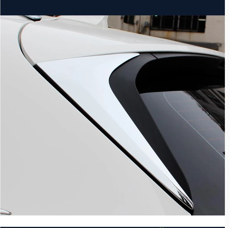 

KOUVI ABS Accessories For Mazda CX-5 CX5 KF 2017 2018 2019 Rear Tail Window Spoiler Triangle Molding Cover Kit Trim 2 Pcs / Set
