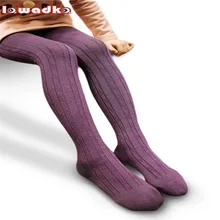 Lawadka-medias lisas de algodón para niña, medias cálidas de punto para bebé, ropa para bebé