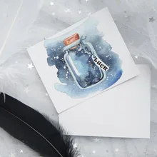 Многофункциональный 50 шт мини-открытка на удачу акварельные небесные бутылки желаний стильные Скрапбукинг вечерние Пригласительные открытки Скрапбукинг