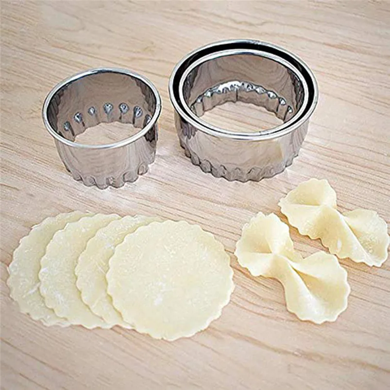 3PCS 403 Stainless Steel Dumpling Mold Round Biscuit Product Selling Point Kitchen Accessories Silver Round Molds 40MR0410