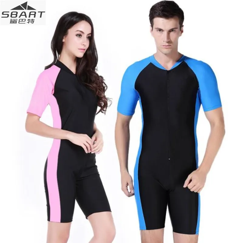 Sbart 1007 Diving Shorty Wetsuit,Men&Women Couple Beach Surfing Suits,Sunscreen Anti-UV Soft 0.3mm One-piece Jellyfish Swimsuit