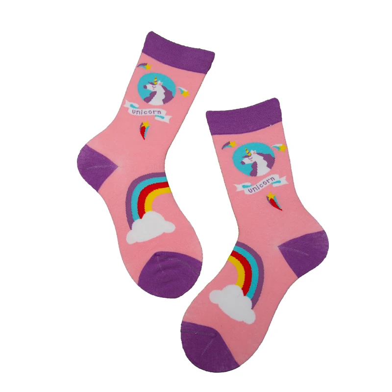 Модные женские носки унисекс Harajuku, цветные хлопковые носки для мужчин, 1 пара - Цвет: CH8103-Pink