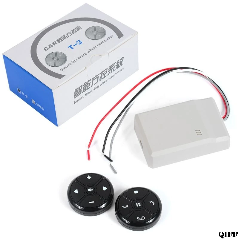

Wholesale Universal Car Steering Wheel Controller 4Key Music Wireless DVD GPS Steering Wheel Remote Control Button May06