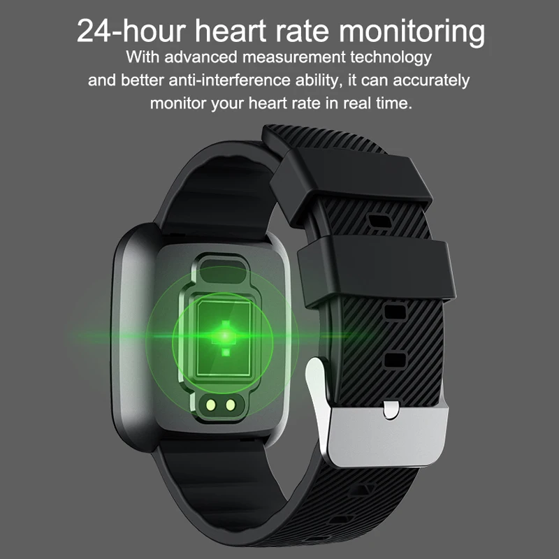 Waterproof Smart Watch Wristband Bluetooth Real-Time Heart Rate Sleep Monitor -Drop