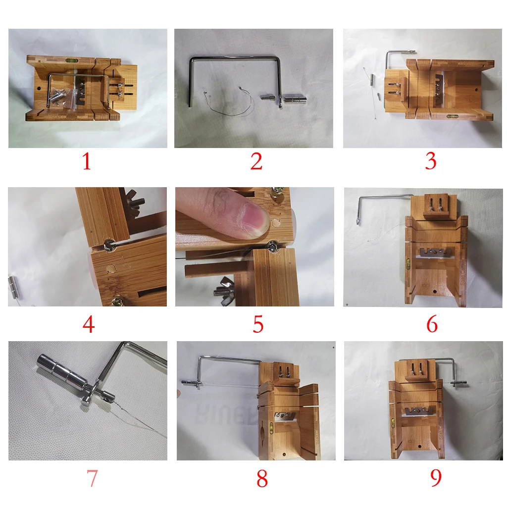 Multi-function Practical Wooden Soap Cutter Loaf Mold Soap Making Cutting Tools with Soap Beveler Planer Wire Slicer