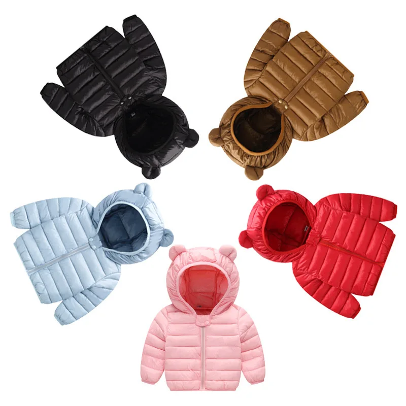 Baby Boys Jacket Winter Coat Children's Outerwear Girls Baby Winter Coats Cute Bear Newborn Clothing Kids Hooded Warm Clothes