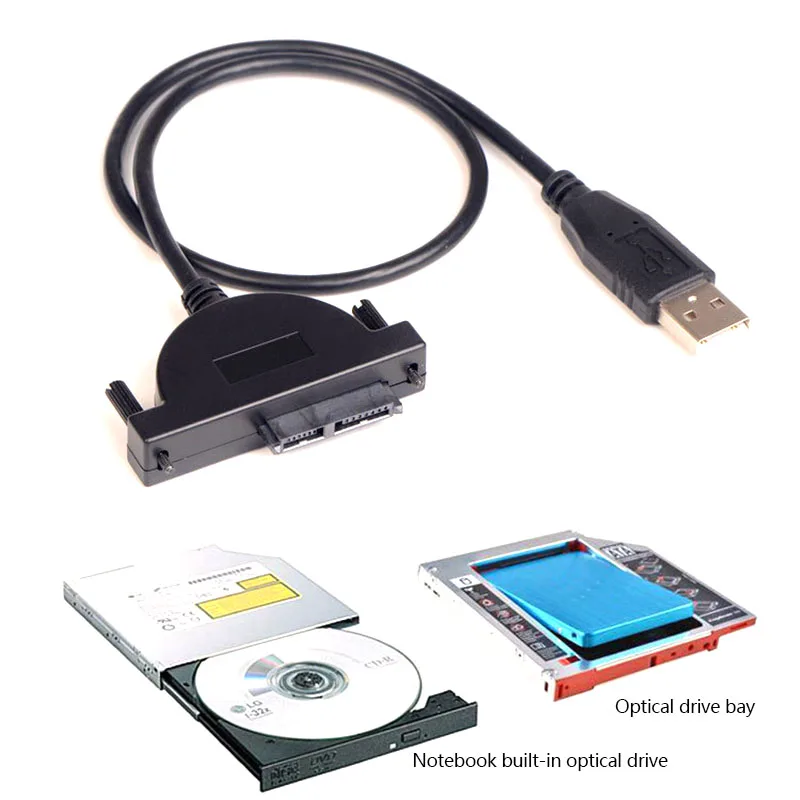 USB 2 0 до 7 + 6 PIN SATA CD ROM оптический привод адаптер кабель для ноутбука компьютера