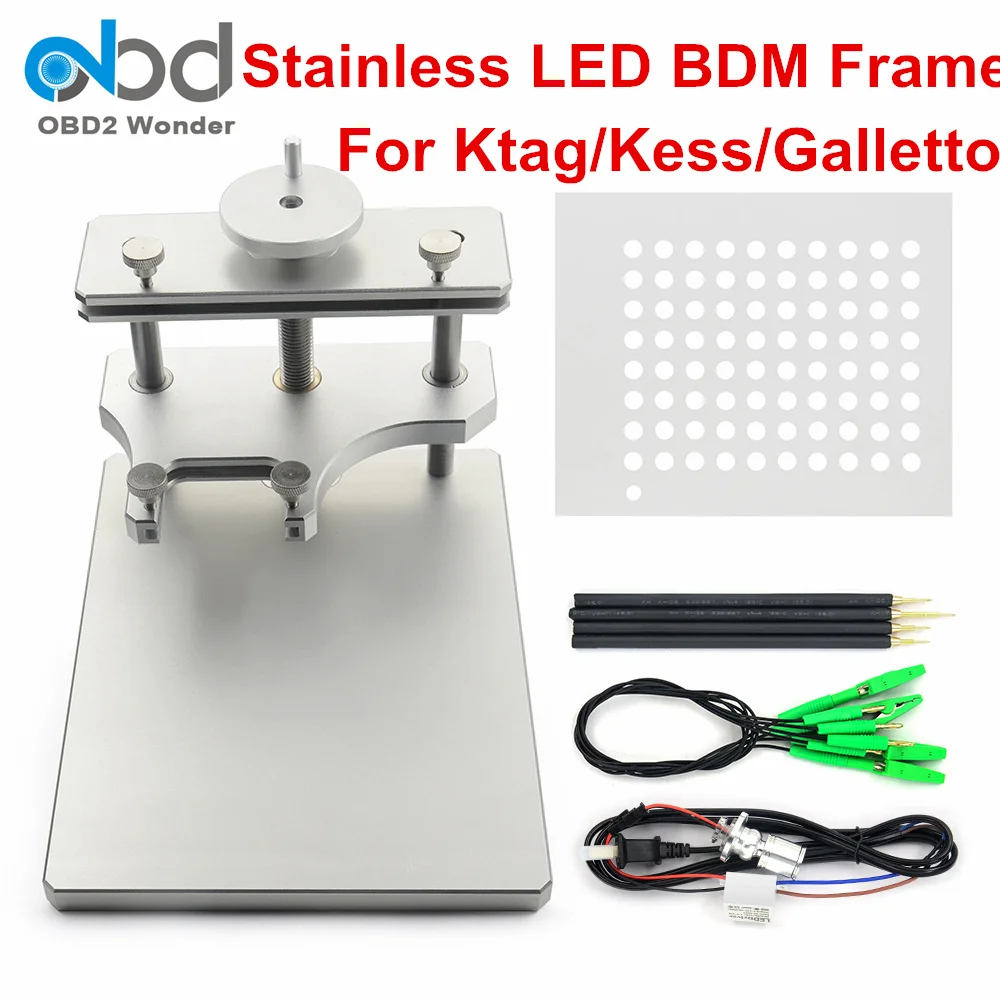 

DHL Free Stainless Steel LED BDM Frame For Ktag KESS Galletto FGTECH BDM100 Metal BDM Frame ECU Programming Tool High Quality