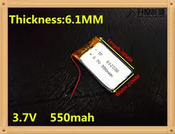 3,7 V литий-полимерная батарея 062338 612338 550 mAh MP3 MP4 gps 6,1*23*38 мм литиевая батарея небольшой стерео gps