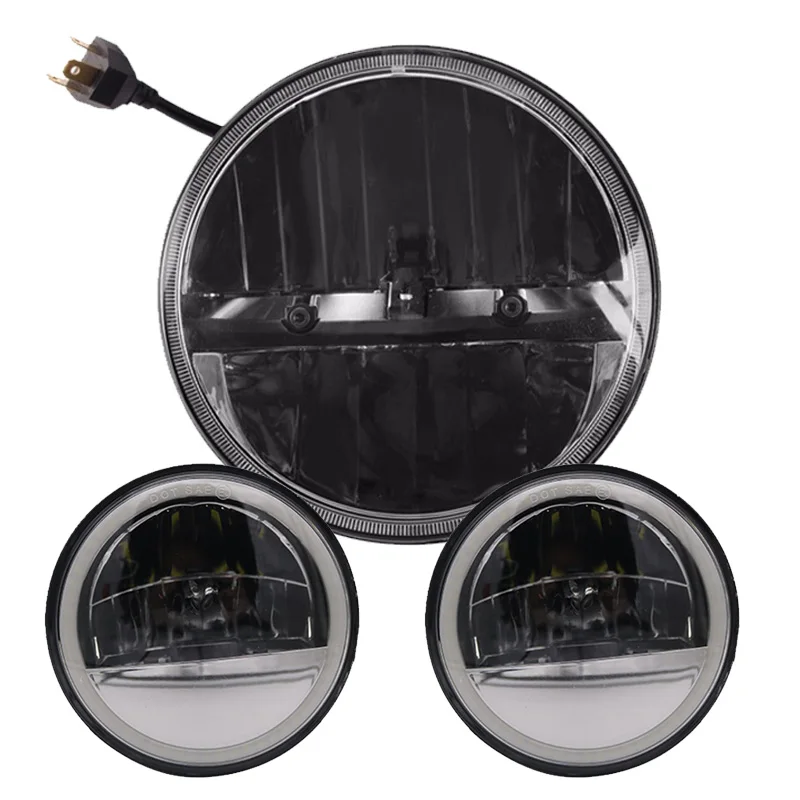 7 Inch For Universal Motorcycle LED Headlight 4.5 Fog Lamps Electra Glide Softail Fat Boy Touring |