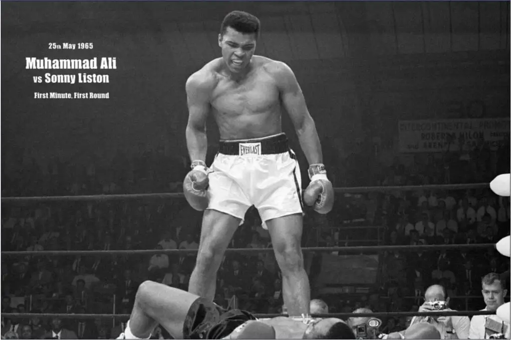 Muhammad Ali vs Sonny Liston Boxing Art Silk Poster 12x18 24x36