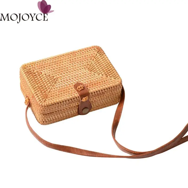 

Small Woven Flap Round Straw Bag Rattan Woven Crossbody Shoulder Bag Summer Beach Bag Women Fashion Messenger Bag bolsos mujer