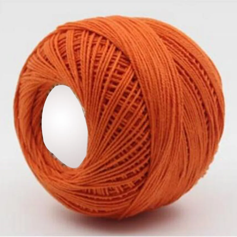 1 шт. кружевная пряжа хлопок пряжа для вязания крючком тонкая чесаная пряжа с использованием 2,5 мм вязание крючком 50 г/шт - Цвет: orange